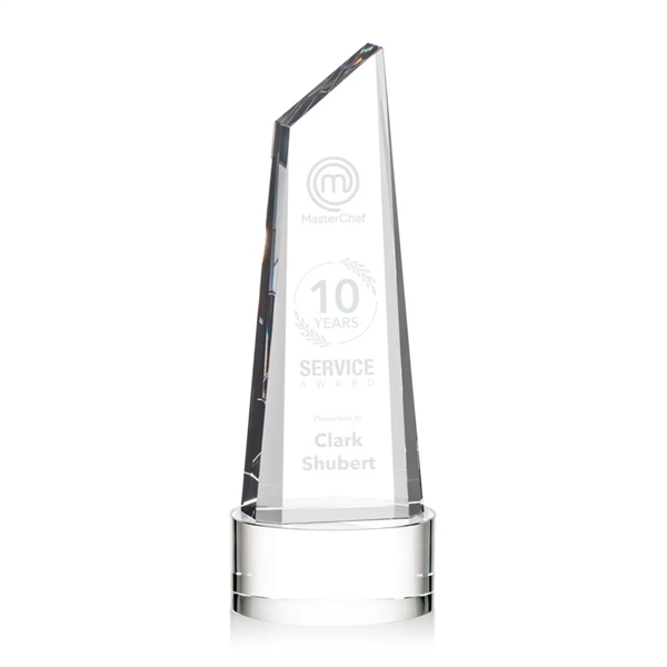 Stunning trapezoidal tower award is anchored with a thick optical crystal... from ASI 84592 St Regis Group / St Regis