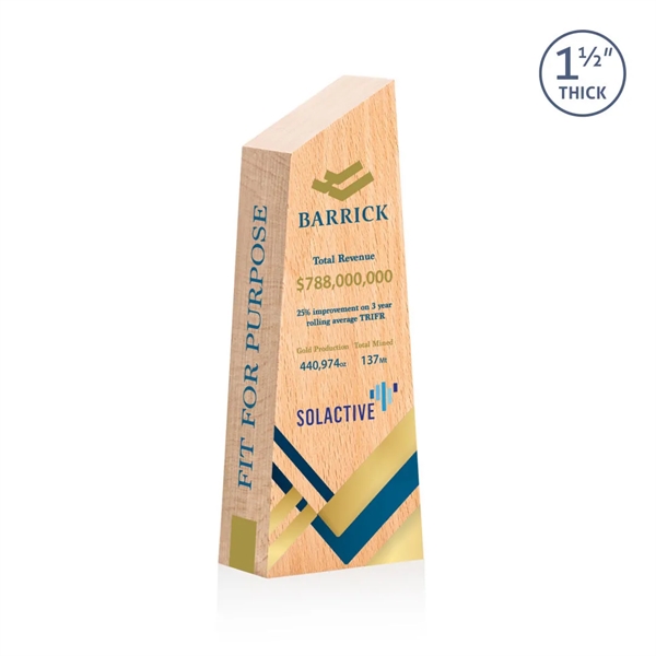 The **1.5" thick** freestanding wooden Nottinghill VividPrint™ Award conveys a sense... from ASI 84592 St Regis Group / St Regis