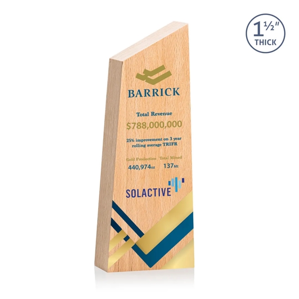 The **1.5" thick** freestanding wooden Nottinghill VividPrint™ Award conveys a sense... from ASI 84592 St Regis Group / St Regis