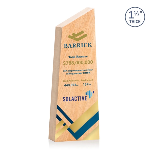 The **1.5" thick** freestanding wooden Nottinghill VividPrint™ Award conveys a sense... from ASI 84592 St Regis Group / St Regis