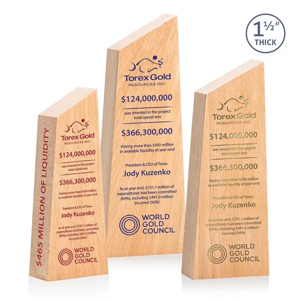 The **1.5" thick** thick freestanding wooden Nottinghill Award conveys a sense... from ASI 84592 St Regis Group / St Regis