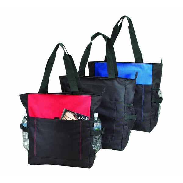 Tote bag with front and side pockets... from ASI 34046 Allcasion Travelware Co