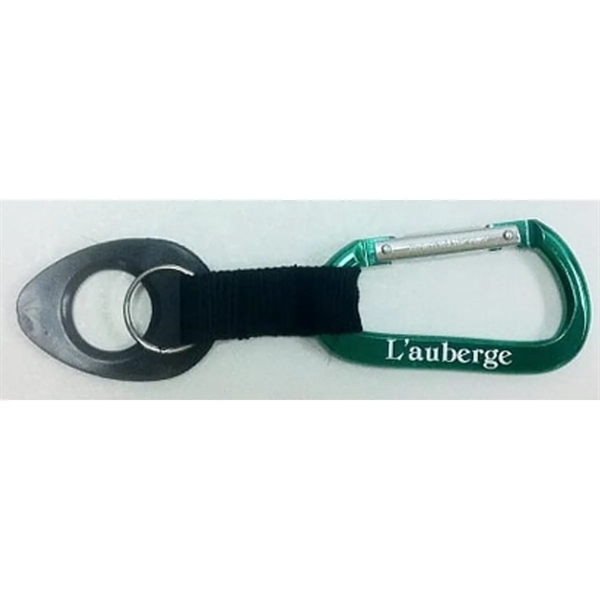 Bottle holder carabiner with key tag.... from ASI 40610 Perry Blackburne Inc / KEYTAGLINE