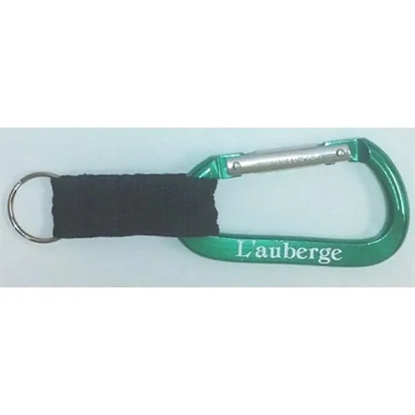 Carabiner with black web strap and key ring.... from ASI 40610 Perry Blackburne Inc / KEYTAGLINE