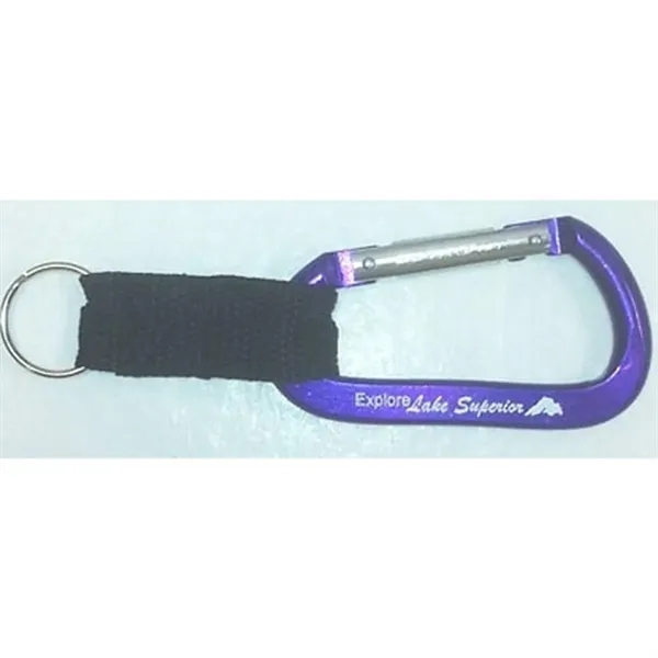 Carabiner with black web strap and key ring.... from ASI 40610 Perry Blackburne Inc / KEYTAGLINE