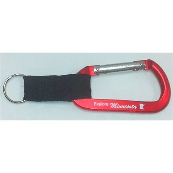 Carabiner with black web strap and key ring.... from ASI 40610 Perry Blackburne Inc / KEYTAGLINE