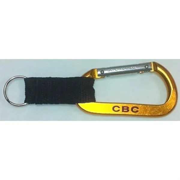 Carabiner with black web strap and key ring.... from ASI 40610 Perry Blackburne Inc / KEYTAGLINE