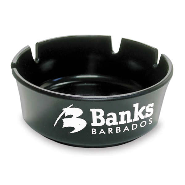 Black ashtray molded of high-heat, stain-resistant material that's ideal for pool... from ASI 38980 Bay State Specialty Co