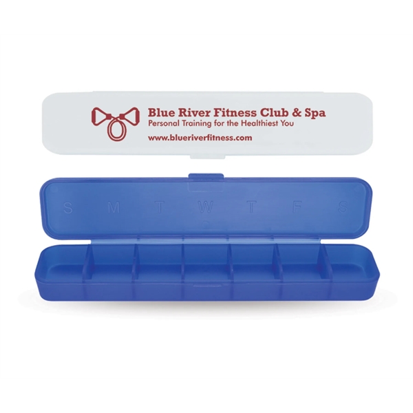 Traveler's all-week pill box allows your daily pills to travel safe... from ASI 38980 Bay State Specialty Co