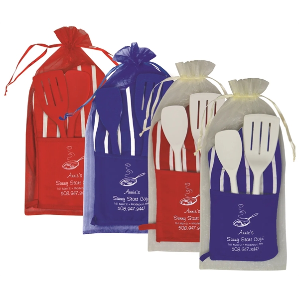 Help has arrived with this chef's combo set including a striped... from ASI 38980 Bay State Specialty Co