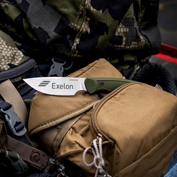 Kershaw Pocket Knife with fixed blade hunting knife for skinning; full-tang... from ASI 46170 Compass Industries Inc