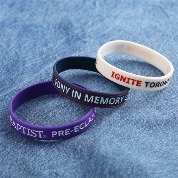 Available in a variety of colors and sizes, these silicone bracelets... from ASI 61966 HPG / BCG Creations HPG Gold