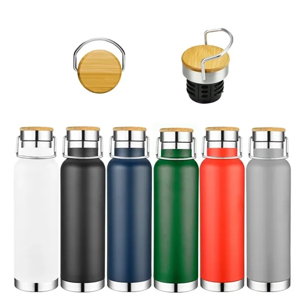 22 oz Wood Lid Stainless Steel Water Bottle... from ASI 31517 Admart Products
