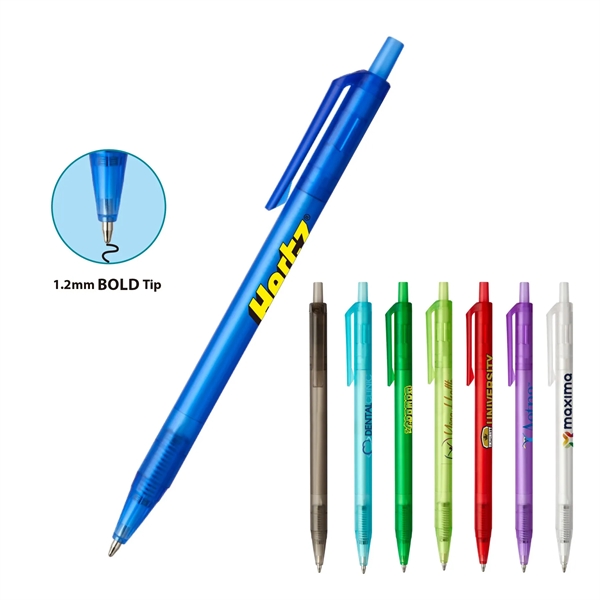 Vividly colored, translucent barrel retractable ballpoint featuring BOLD 1.2mm writing tip.... from ASI 82498 RiteLine LLC