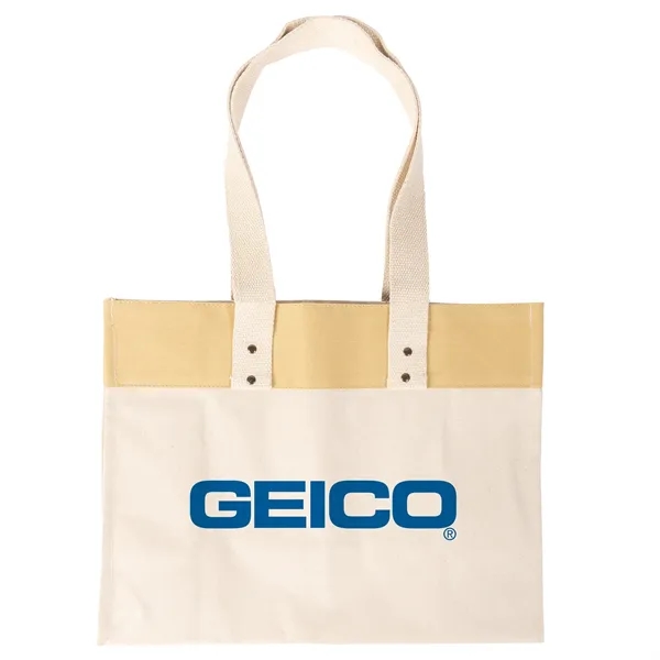 Color-blocked Beach Tote. Contrast band on top edge. Laminated Inside. Riveted... from ASI 44900 NC Custom (CI/Lanco) / ACE USA