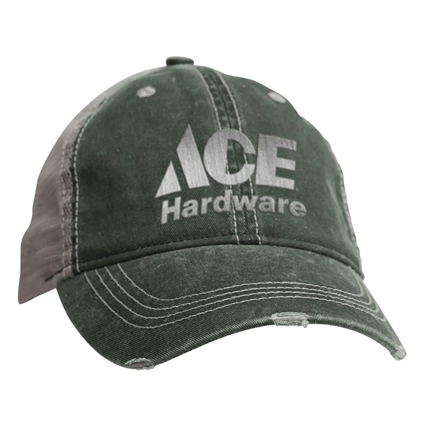 Unstructured, 6-Panel, Pigment-Dyed, Twill Cap. Mesh Back. Plastic Snap Closure.... from ASI 44900 NC Custom (CI/Lanco) / ACE USA