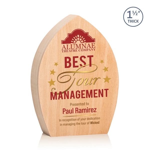 The 1.5" thick freestanding Silverstone VividPrint™ Award is a unique beachwood... from ASI 84592 St Regis Group / St Regis