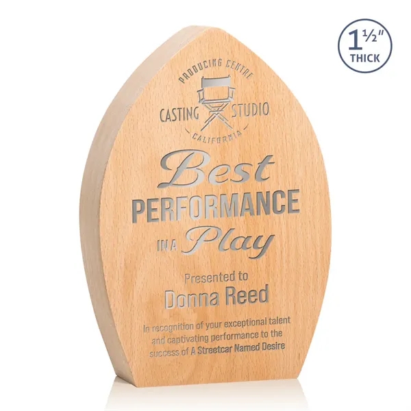 The **1.5" thick** freestanding Silverstone Award is a unique beechwood award... from ASI 84592 St Regis Group / St Regis