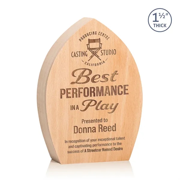 The **1.5" thick** freestanding Silverstone Award is a unique Beechwood award... from ASI 84592 St Regis Group / St Regis