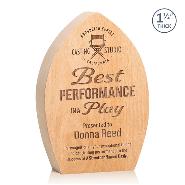 The **1.5" thick** freestanding Silverstone Award is a unique Beechwood award... from ASI 84592 St Regis Group / St Regis