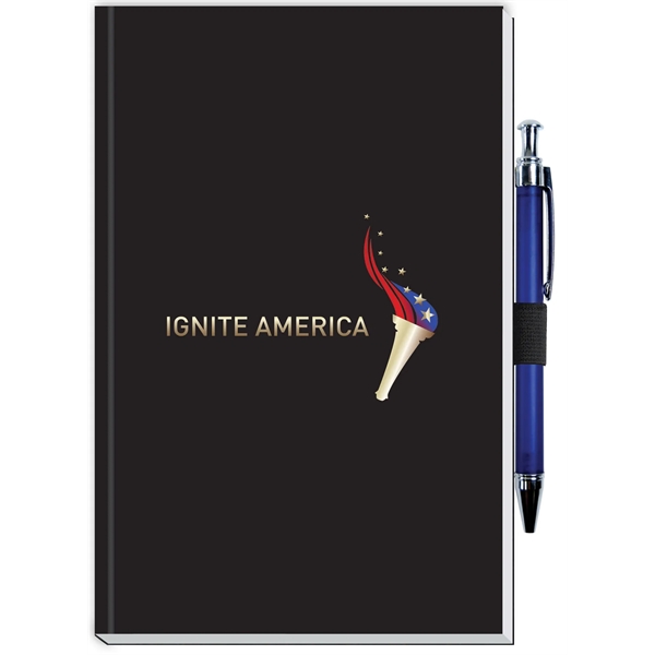 Full color perfect journal with pen and 100 sheets.... from ASI 50873 Drum-Line / Drum-line Inc