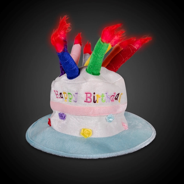 Birthday cake and candles hat with LED lights in the candle... from ASI 42016 Brighter Promotions Inc