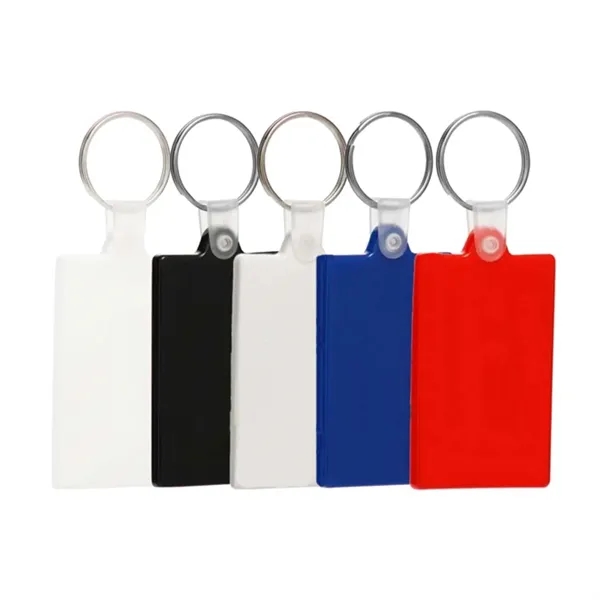 Rectangle soft plastic keychain plus 1 color silkscreen imprint on 1... from ASI 37218 Athena Promo (tm)