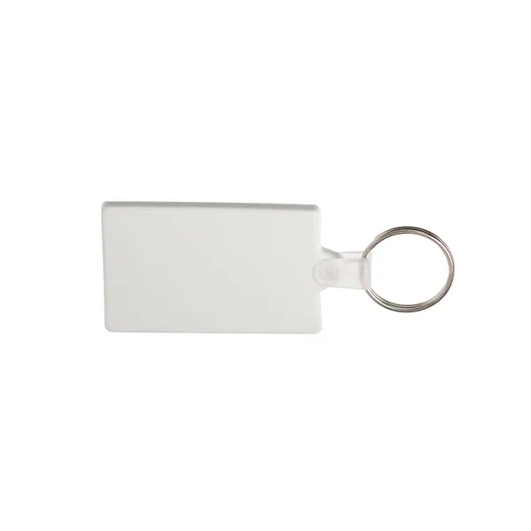 Rectangle soft plastic keychain plus 1 color silkscreen imprint on 1... from ASI 37218 Athena Promo (tm)
