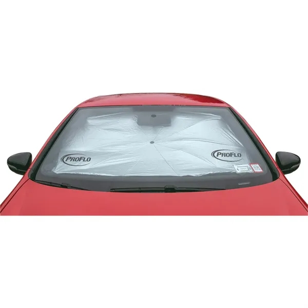 Parasol Design New Patent Pend, contoured flaps, Easy Fold Sunshade Ribbed... from ASI 37586 Auto-Sun-shade/Intertek