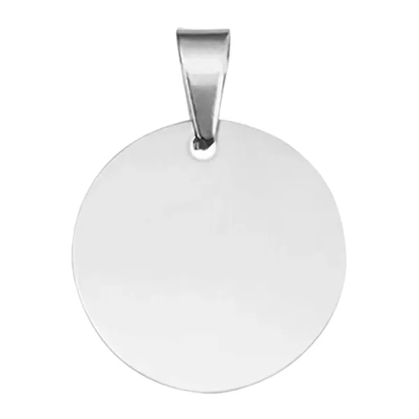 Silver round design stainless steel pet tag plus laser engraving on... from ASI 37218 Athena Promo (tm)