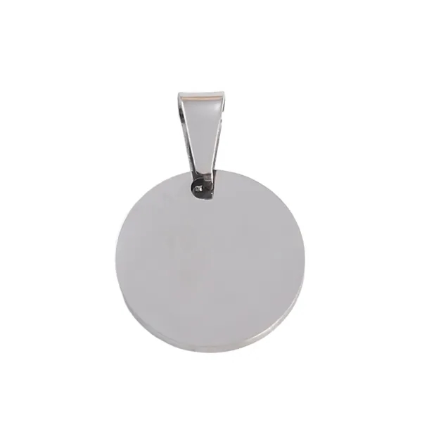 Silver round design stainless steel pet tag plus laser engraving on... from ASI 37218 Athena Promo (tm)