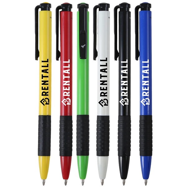A budget-friendly pen in vibrant colors with a black rubber comfort... from ASI 61966 HPG / Hub Pen