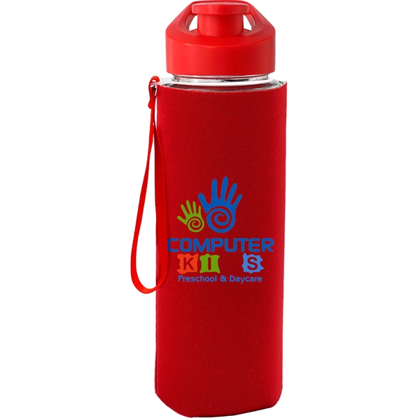 Easy Pour 22 oz Frosted Glass Sleeve Lanyard Bottle... from ASI 30208 A P Specialties / AP Specialties