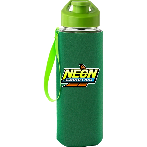 Easy Pour 22 oz Frosted Glass Sleeve Lanyard Bottle... from ASI 30208 A P Specialties / AP Specialties