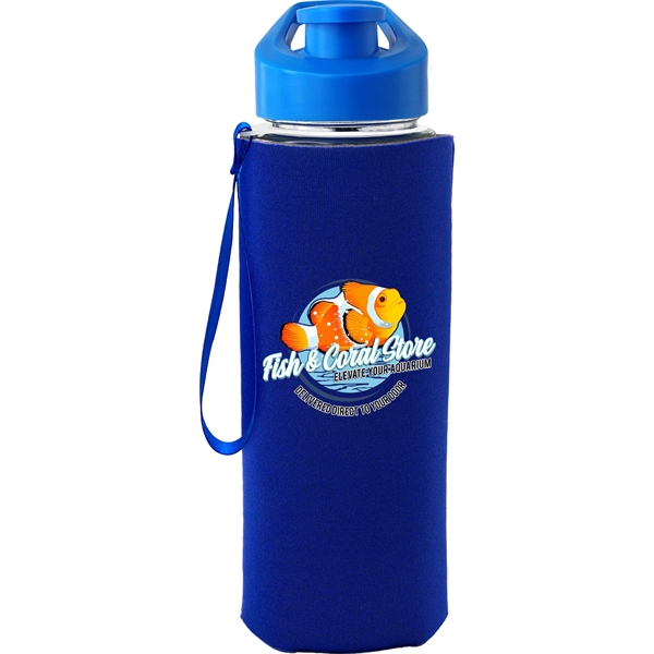 Easy Pour 22 oz Frosted Glass Sleeve Lanyard Bottle... from ASI 30208 A P Specialties / AP Specialties