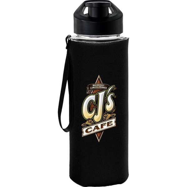 Easy Pour 22 oz Frosted Glass Sleeve Lanyard Bottle... from ASI 30208 A P Specialties / AP Specialties