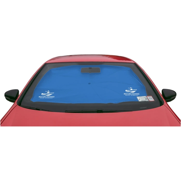 Parasol Design New Patent Pend, contoured flaps, Easy Fold Sunshade, Ribbed... from ASI 37586 Auto-Sun-shade/Intertek