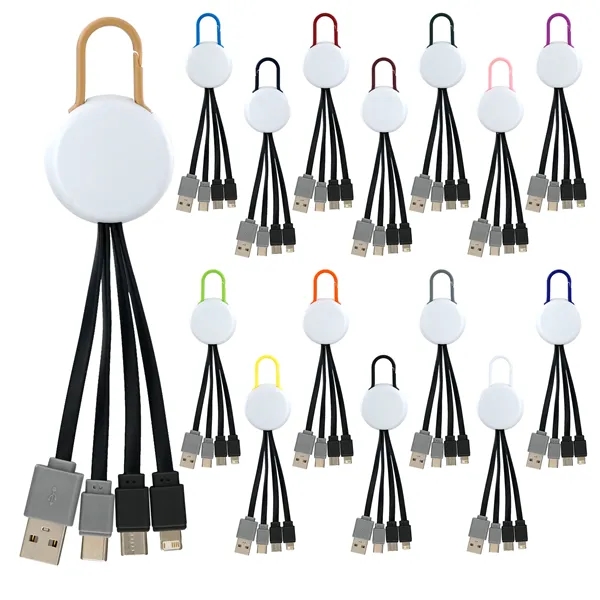 WHITE COLORFUL CLIP DUAL INPUT 3 IN 1 CHARGING CABLE... from ASI 30208 A P Specialties / AP Specialties