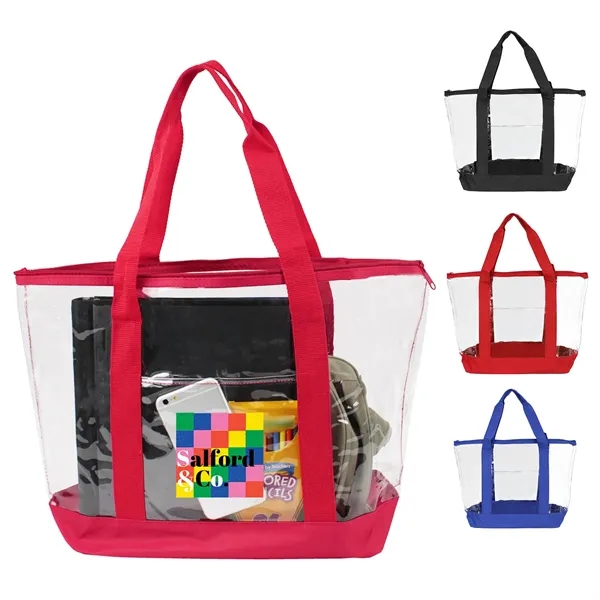 19" x 13.5" x 6" clear PVC zippered tote with front... from ASI 37980 Bagworld