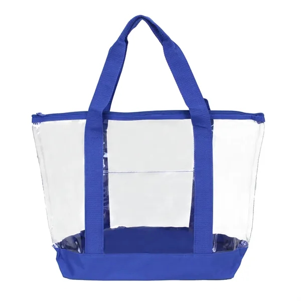 19" x 13.5" x 6" clear PVC zippered tote with front... from ASI 37980 Bagworld