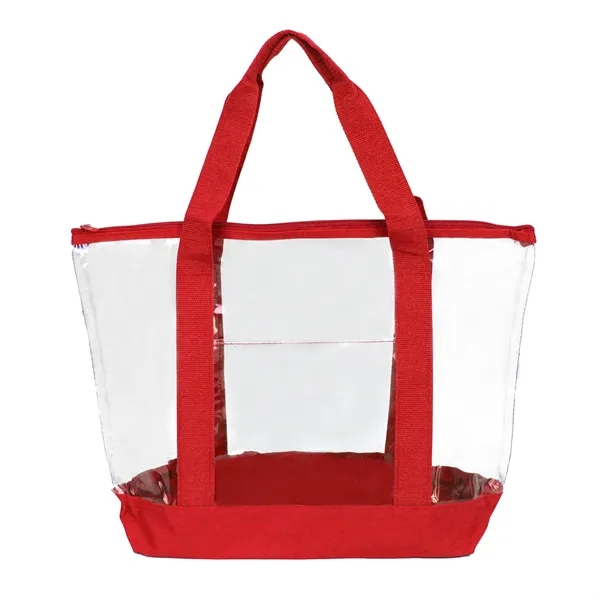 19" x 13.5" x 6" clear PVC zippered tote with front... from ASI 37980 Bagworld