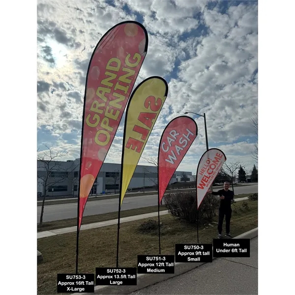 12' Medium Tear Drop Flag Kit, Full Color Graphics One Side,... from ASI 53509 FIEL-Fairdeal Import & Export / FIEL