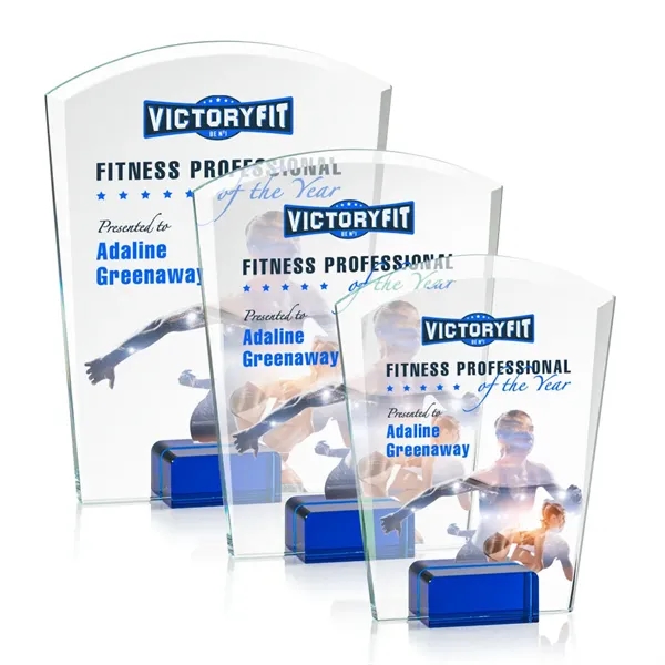 Unique curved top award with starfire optical crystal base.... from ASI 84592 St Regis Group / St Regis