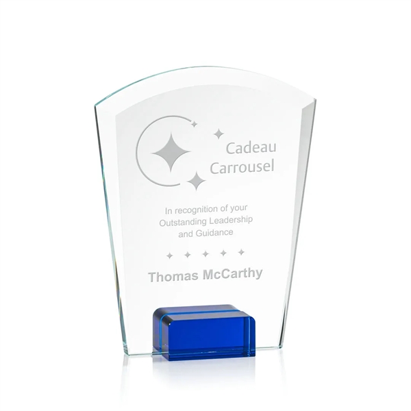 Unique curved top award with starfire optical crystal base.... from ASI 84592 St Regis Group / St Regis