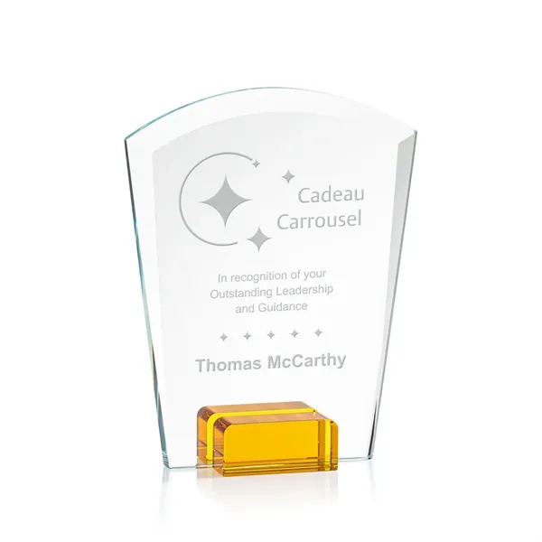 Unique curved top award with starfire optical crystal base.... from ASI 84592 St Regis Group / St Regis