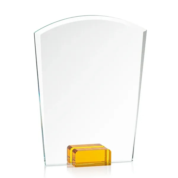 Unique curved top award with starfire optical crystal base.... from ASI 84592 St Regis Group / St Regis