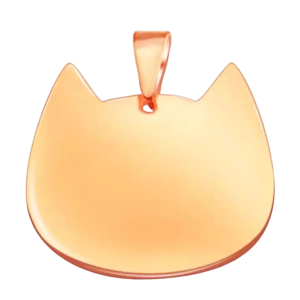 cat shaped stainless steel pet tag plus laser engraving on 1... from ASI 37218 Athena Promo (tm)