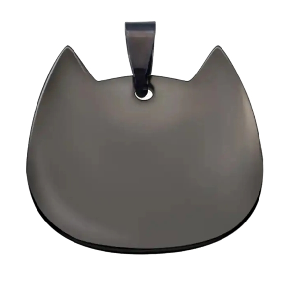 cat shaped stainless steel pet tag plus laser engraving on 1... from ASI 37218 Athena Promo (tm)