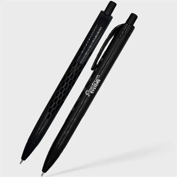 Eco-friendly ballpoint pen constructed with recycled ABS plastic with detailed holes... from ASI 61966 HPG / Hub Pen HPG Gold