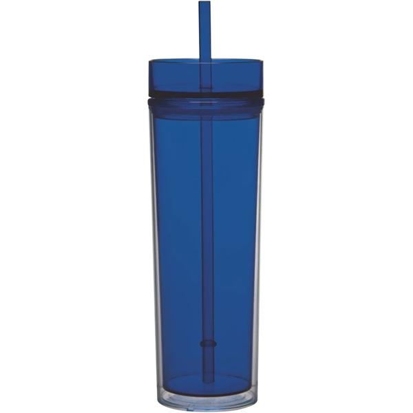 16-ounce drinking glass with double-wall insulation, lid, and straw.... from ASI 57653 Gold Bond